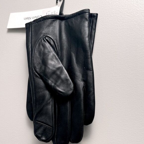 CALVIN KLEIN Men's Classic Leather Fleece-Lined Touchscreen Winter Gloves XLarge - Picture 3 of 6